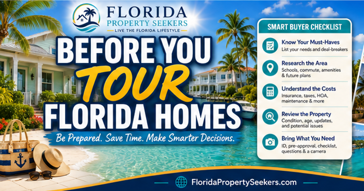 Before You Tour Florida Homes buyer readiness checklist by Florida Property Seekers