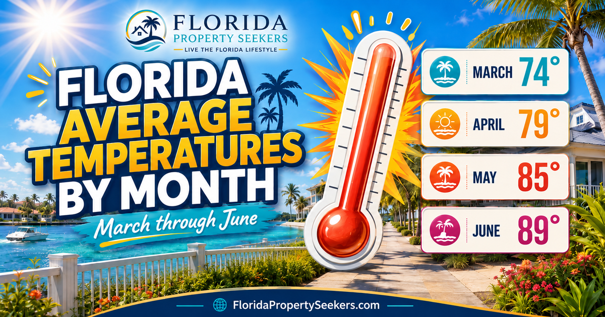 Florida average temperatures by month from Florida Property Seekers.