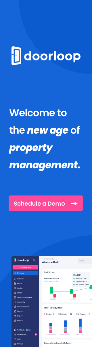 DoorLoop property management software promotional banner.