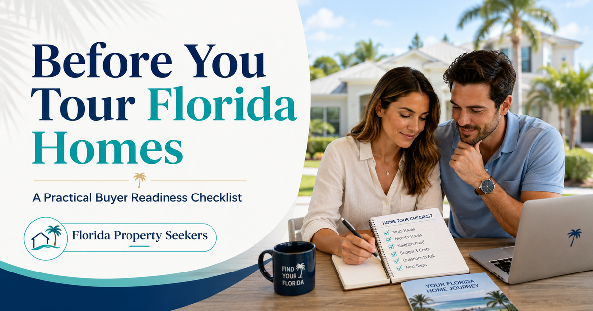 Before You Tour Florida Homes buyer readiness checklist by Florida Property Seekers