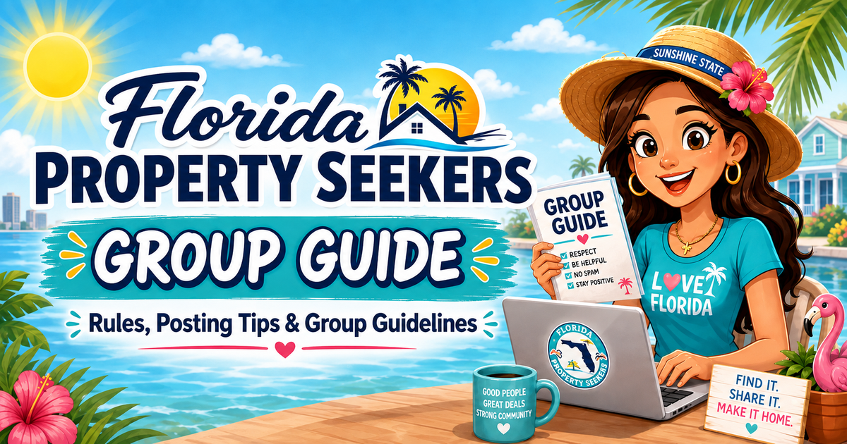 Florida Property Seekers Group Guide with rules, posting tips, and Facebook group guidelines